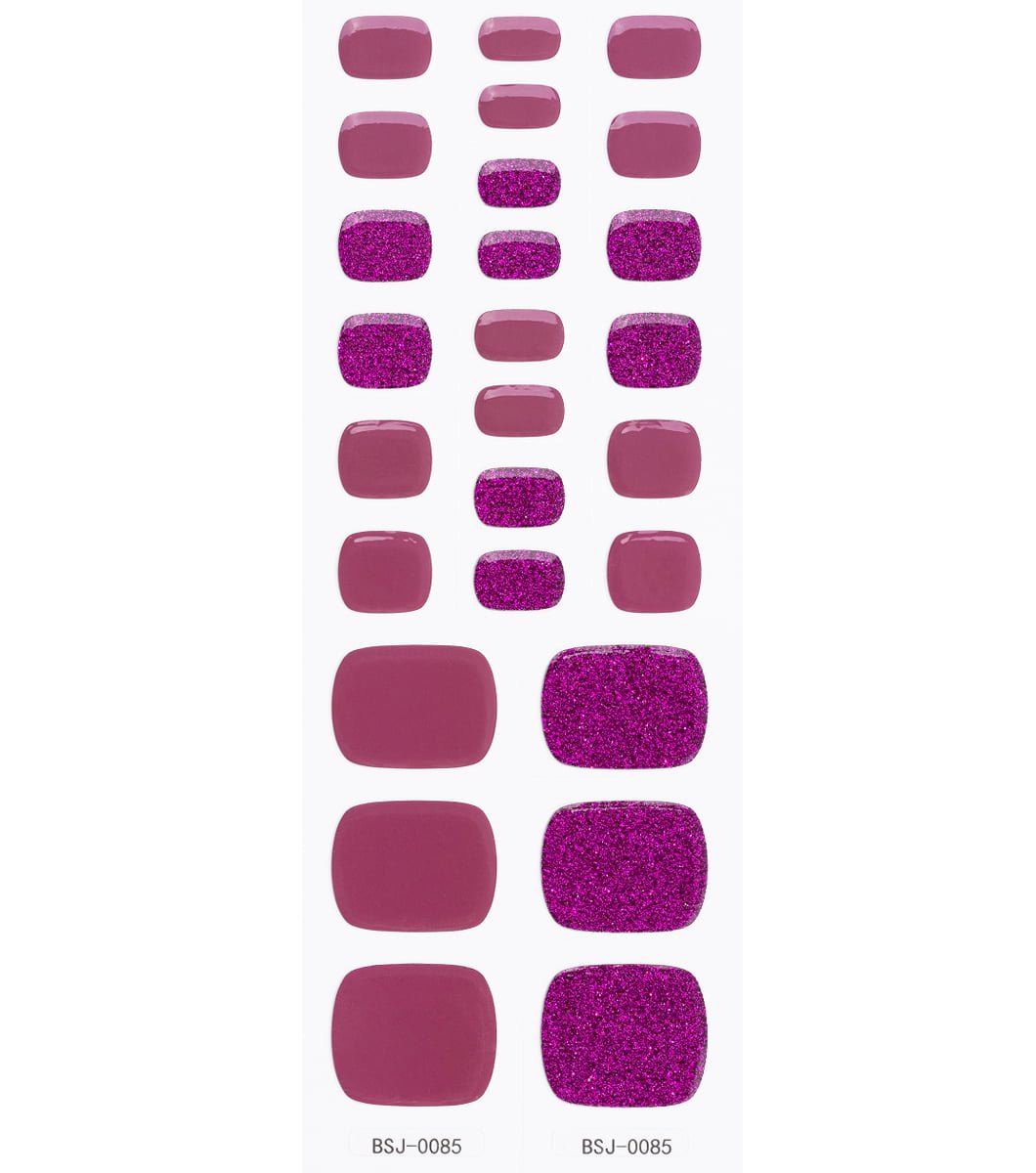 26 pcs purple wine red mixed color gel toe nail patch