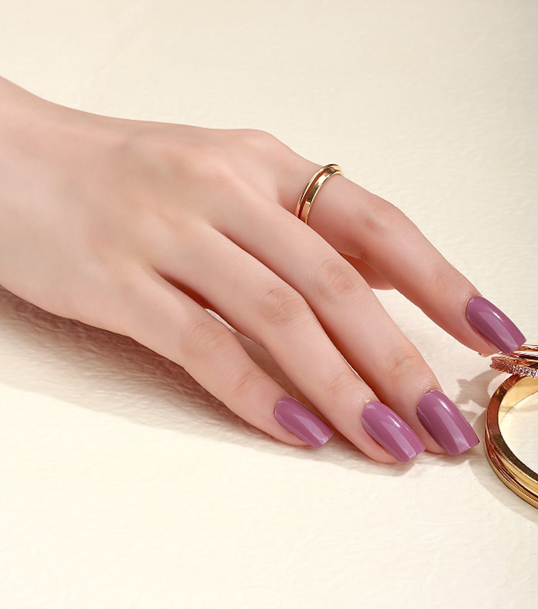 16 pcs purple opaque gel nail