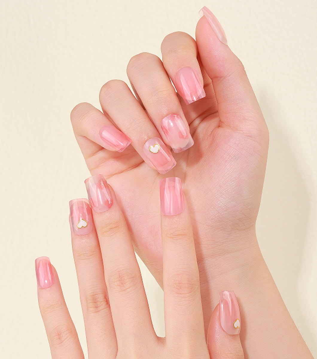 16 pcs love flower mixed color gel nail