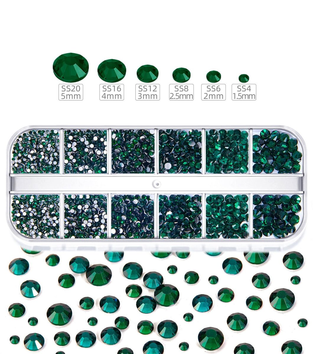 Multi color and size mixed rhinestone flat bottomed diamond nail accessories