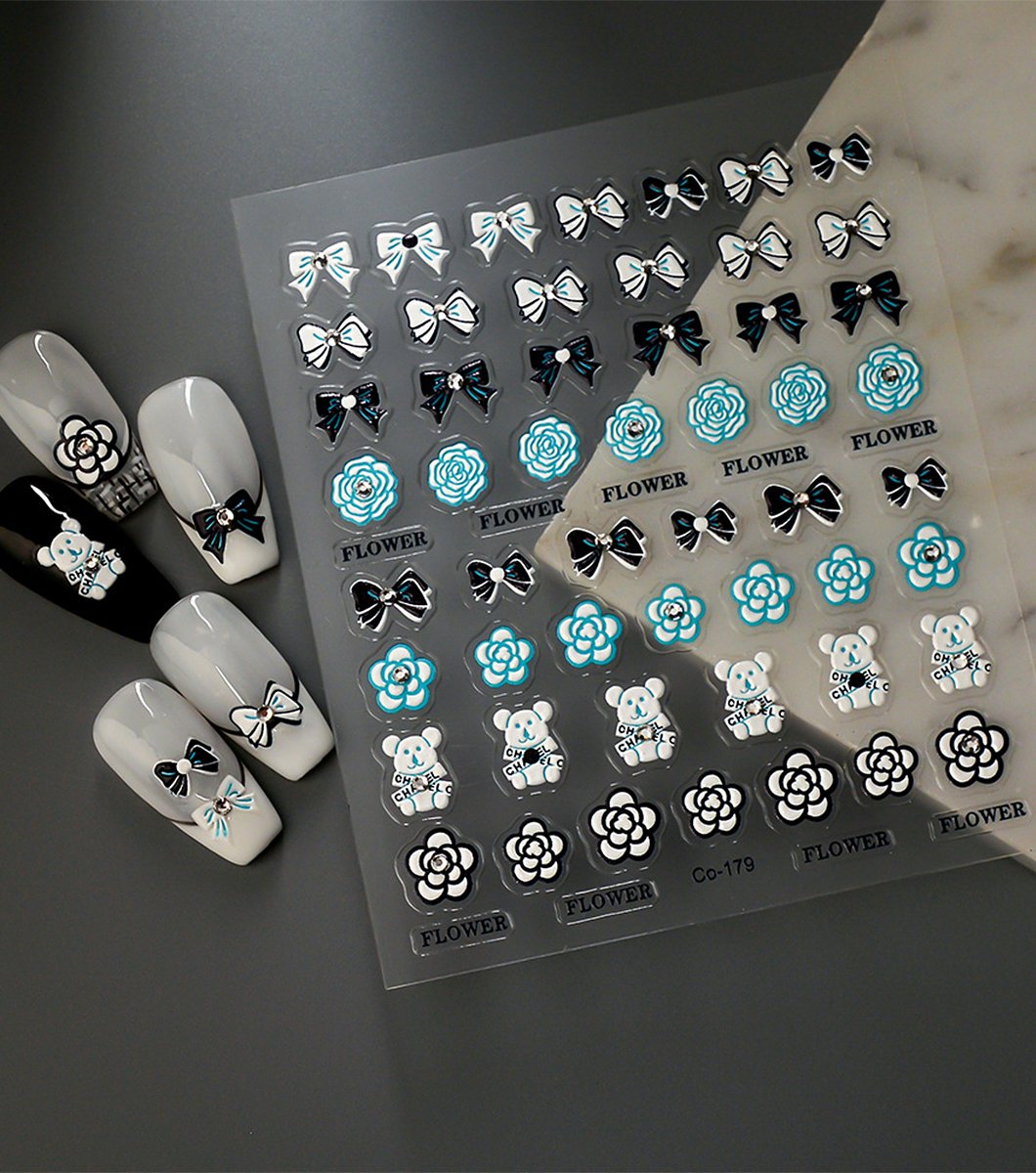 Flower Bow Pattern Crystal Diamond Craft Nail Patch