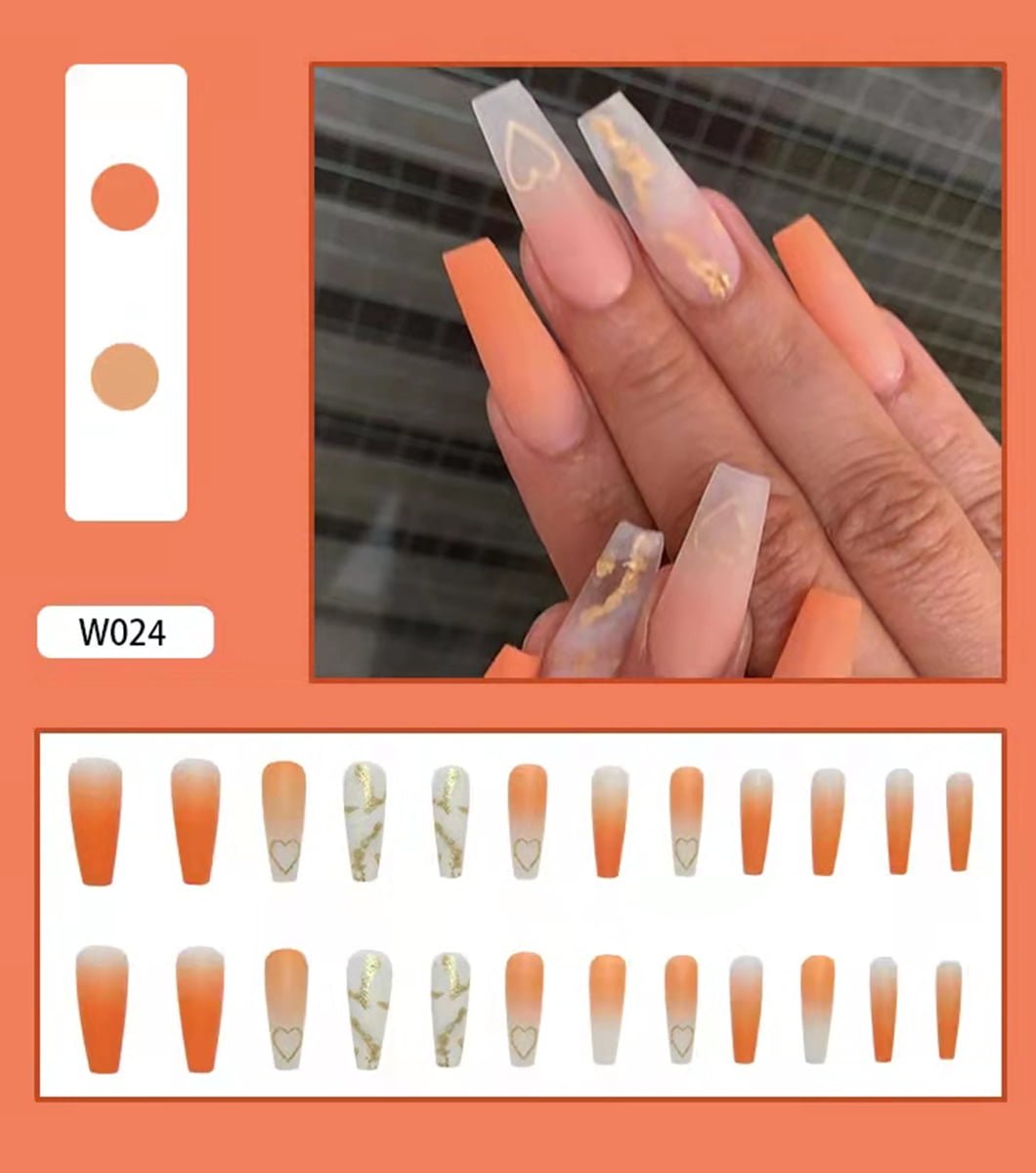 Black orange multiple color nails