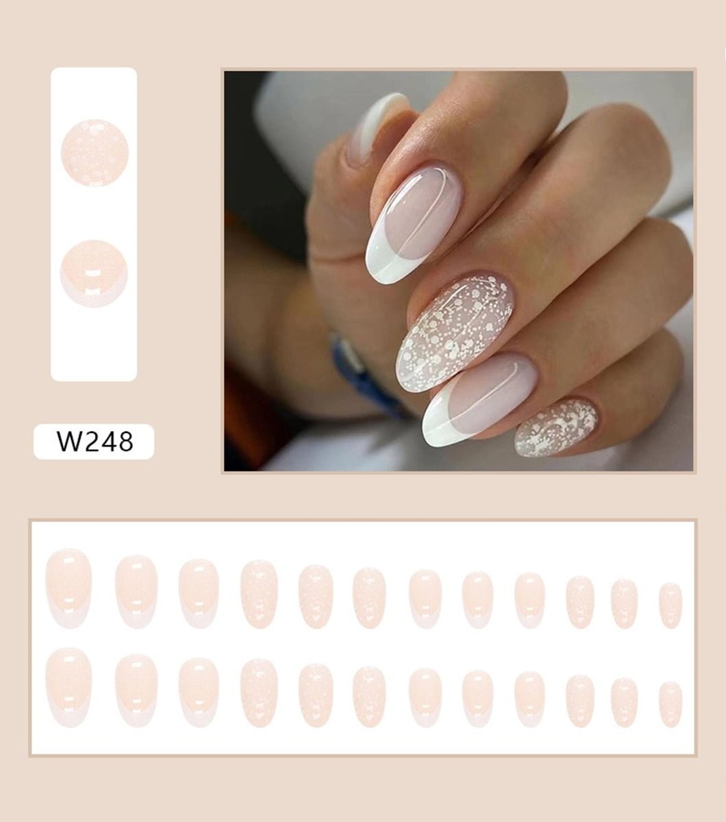 24 PCS white nails