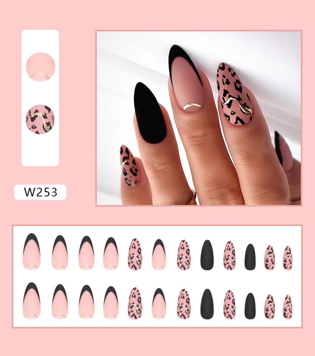 24 PCS Orange Pink Nails