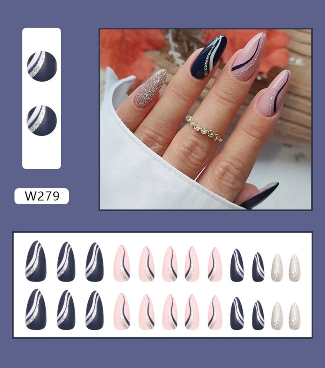24 PCS Red Spider Web Pattern Wearing Nails