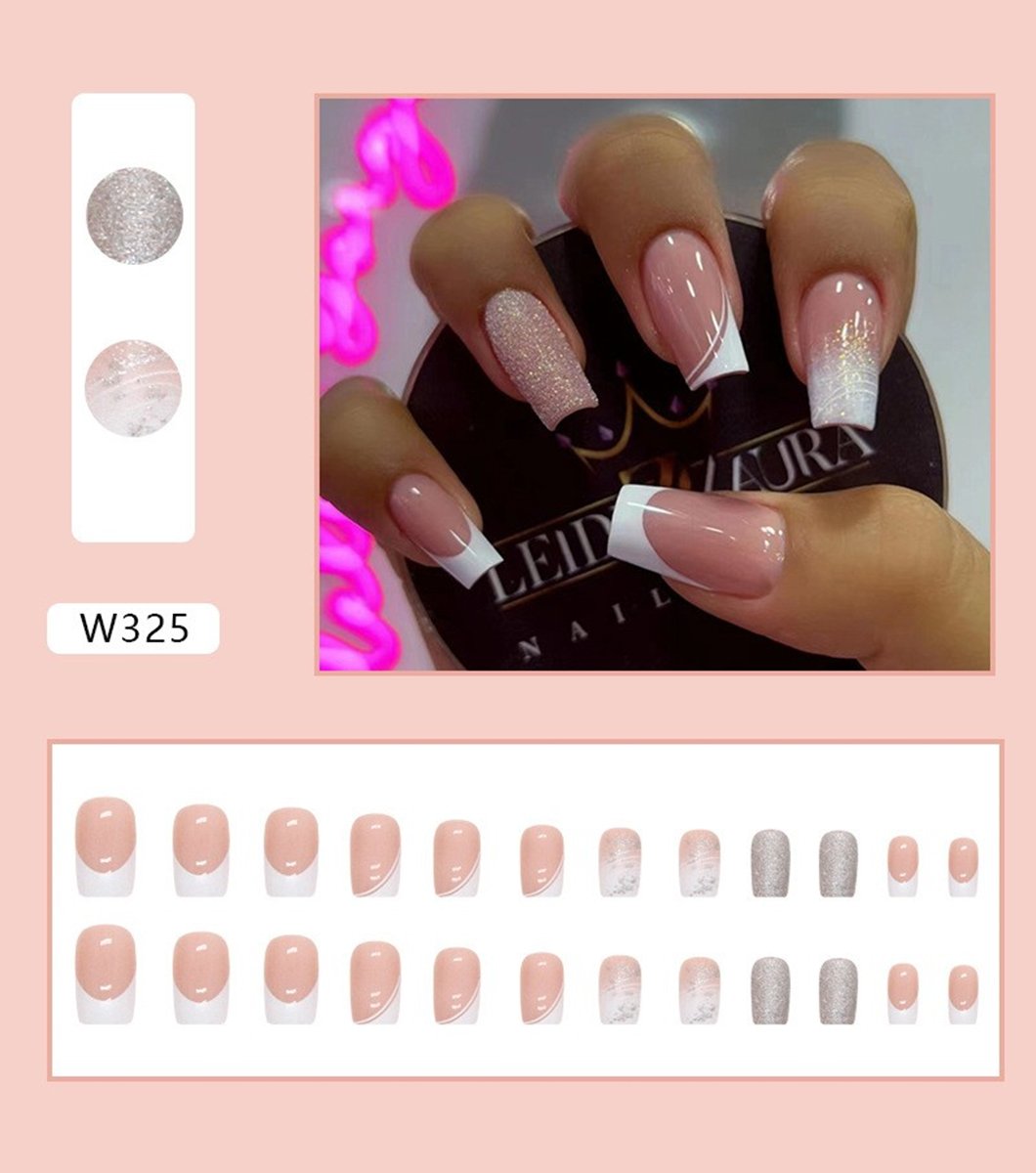 24 PCS Pink Cat Pattern Wearing Nails