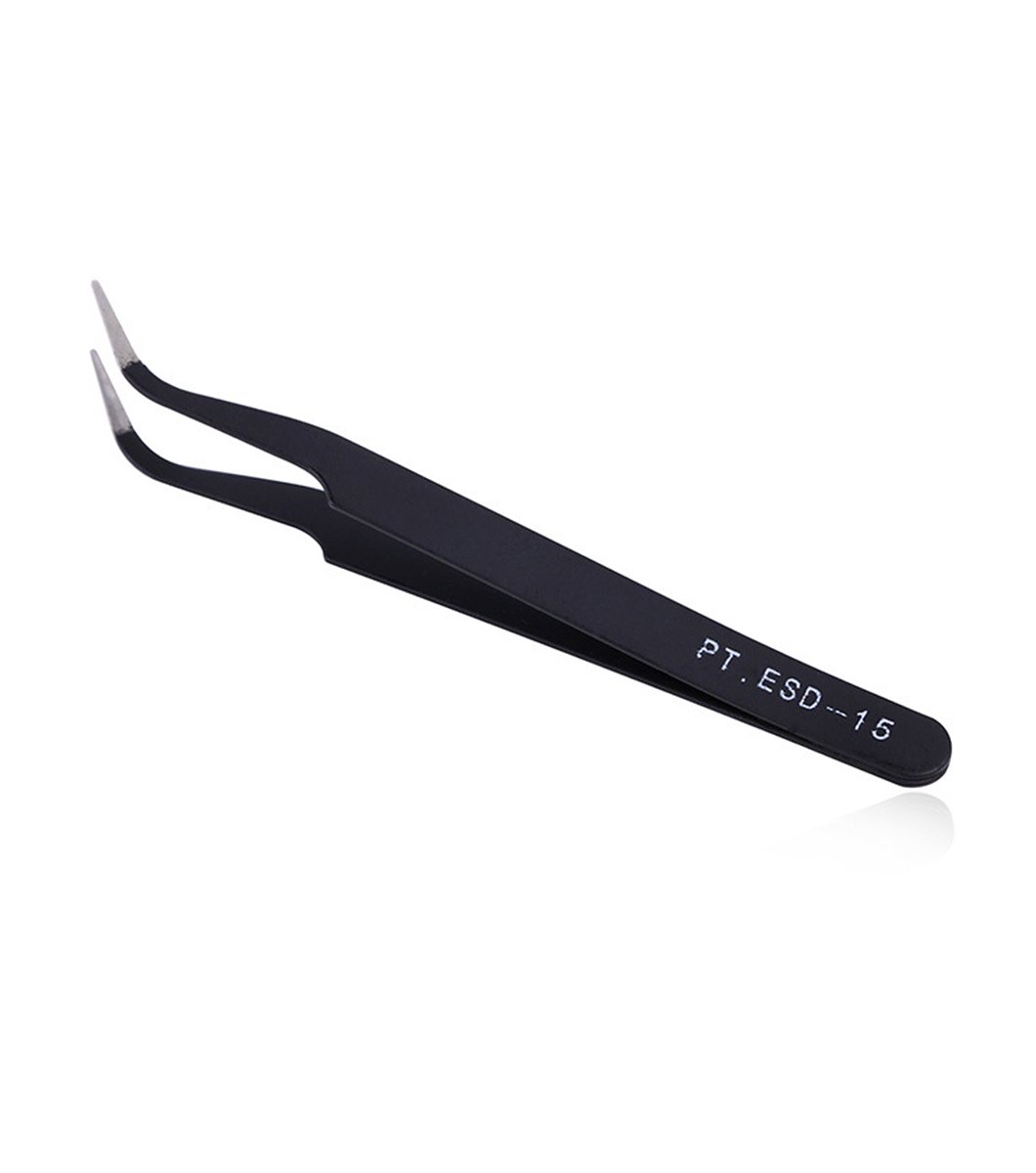 Anti Static Tweezers Elbow Stainless Steel Clip